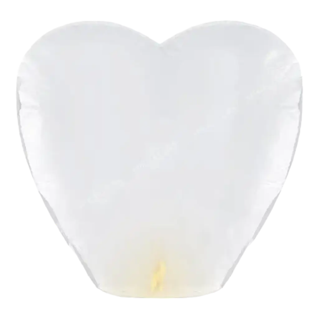 Linternas voladoras blancas en forma de corazón XL