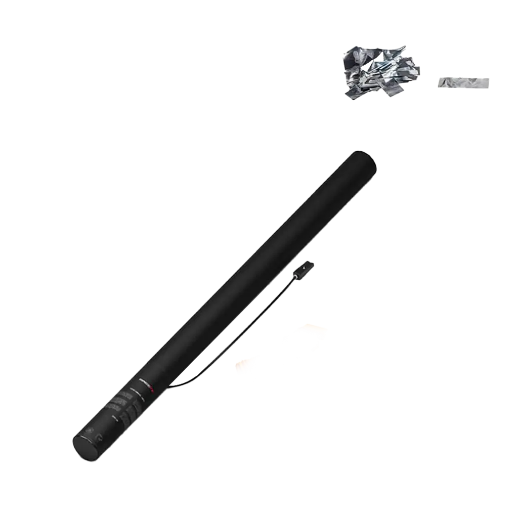 Pistola eléctrica de confeti Plata / Plata 80 cm