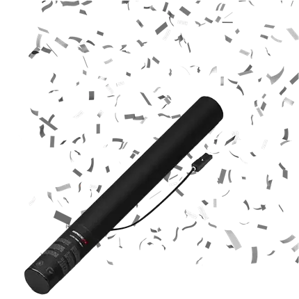 Pistola eléctrica de confeti Plata / plata 50 cm