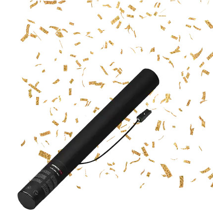 Pistola eléctrica de confeti Oro / Oro 50 cm