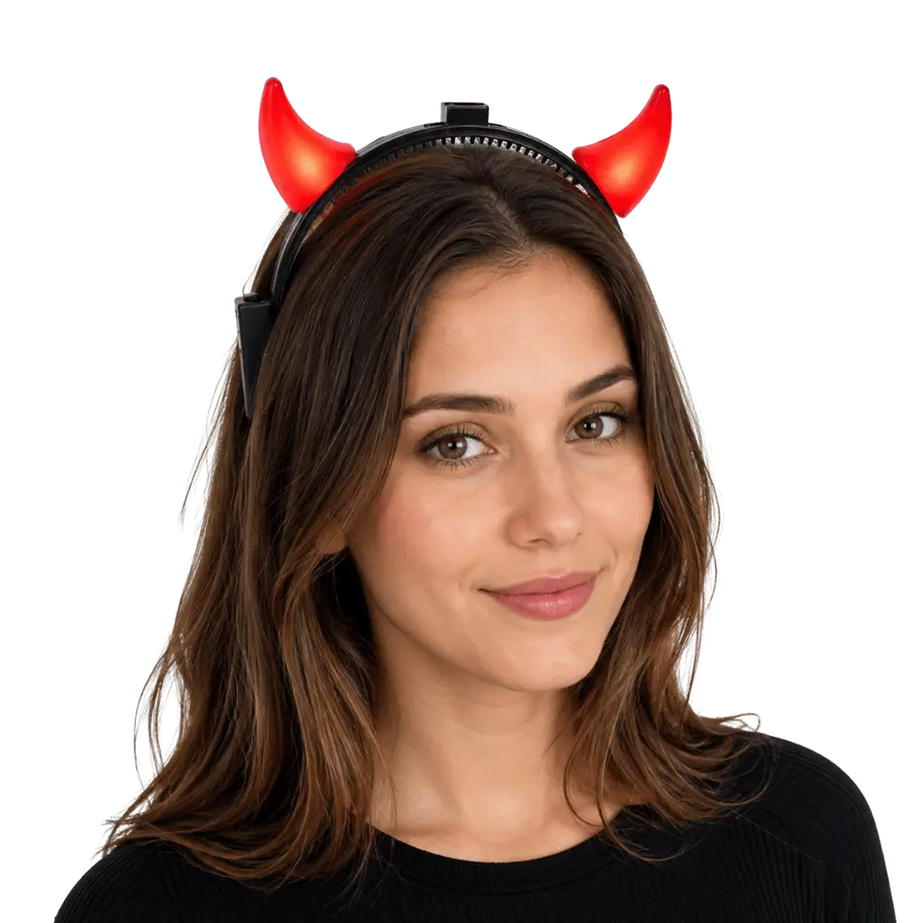 Diadema Cuernos de Diablo LED Rojo