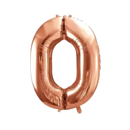 Globo de aniversario número 0 Oro rosa 86cm
