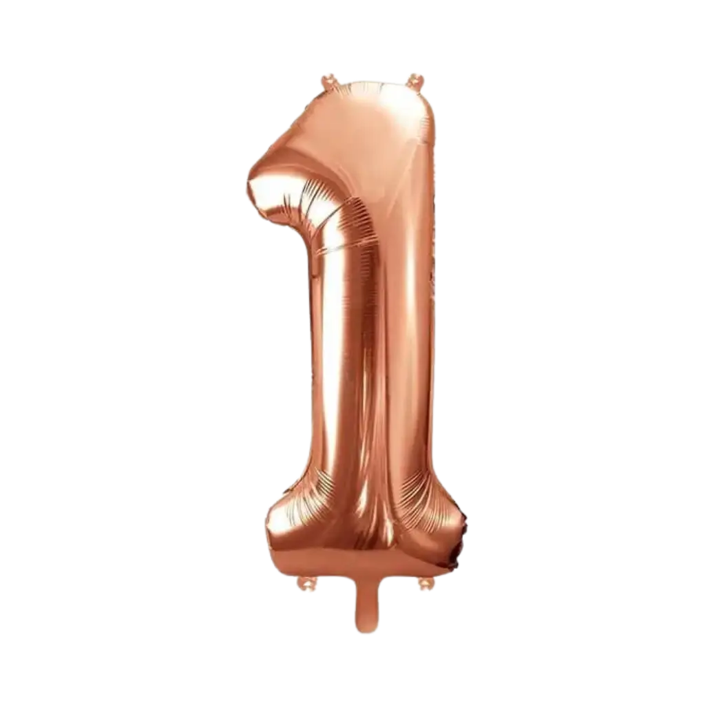 Globo de aniversario número 1 Oro rosa 86cm