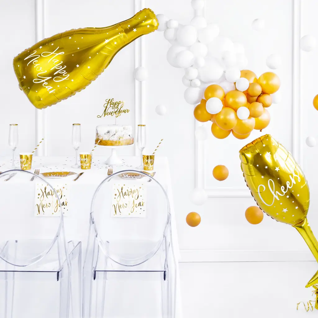 Paquete de 100 globos de oro metálico