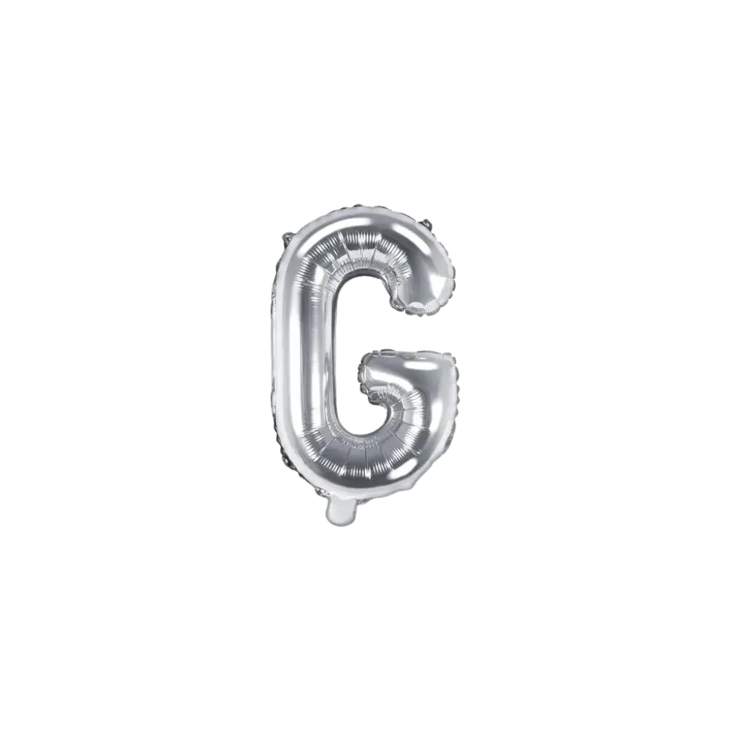 Letra del globo G de plata - 35cm