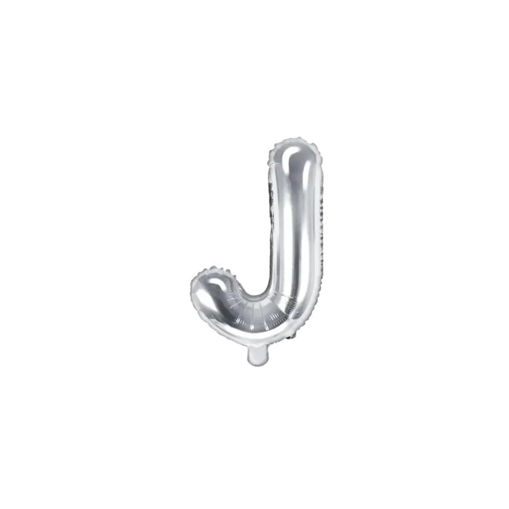 Letra del globo J de plata - 35cm