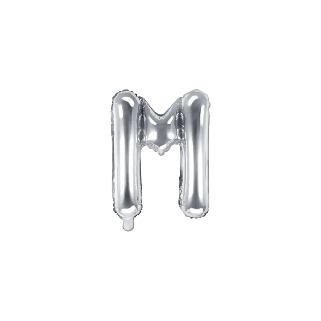 Letra del globo M de plata - 35cm