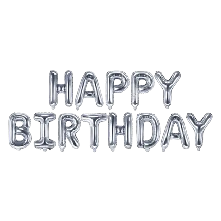 Feliz Cumpleaños Bola Gigante 340x35cm Plata