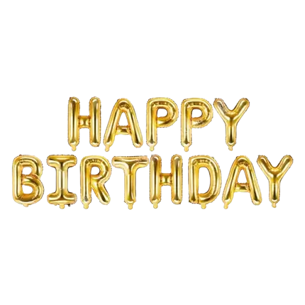 Feliz Cumpleaños Globo Gigante de Oro 340x35cm