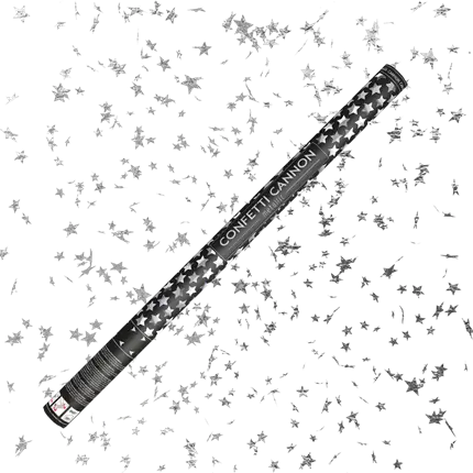 Cañones de confeti 80CM Estrella de Plata