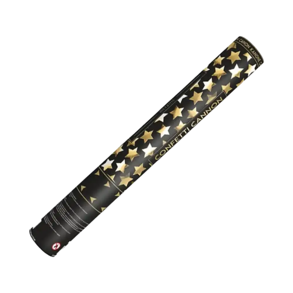 Cañones de confeti Estrella de oro de 40 cm.