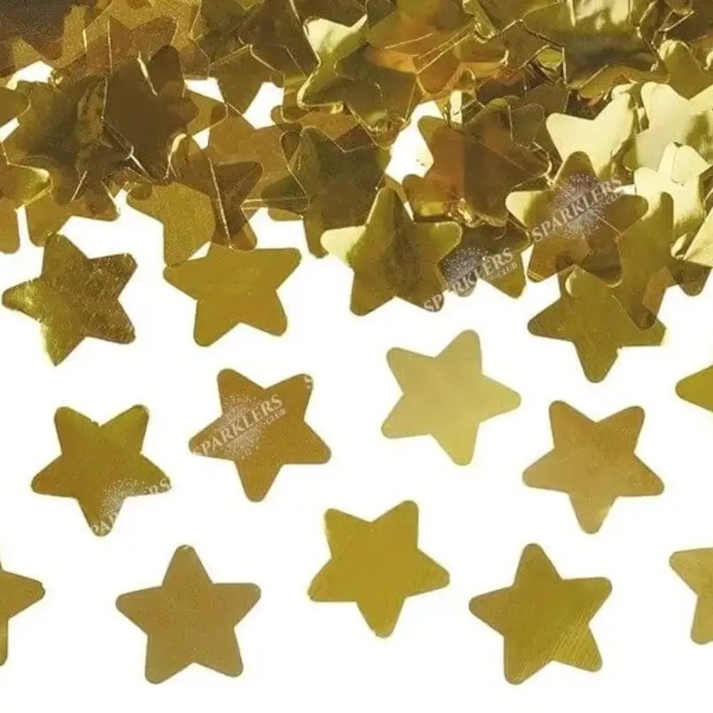 Cañones de confeti Estrella de oro de 40 cm.