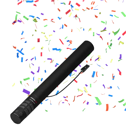 Pistola eléctrica multicolor para confeti de 50 cm