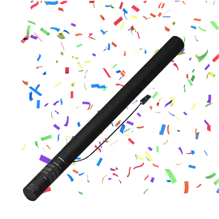 Pistola eléctrica multicolor para confeti de 80 cm