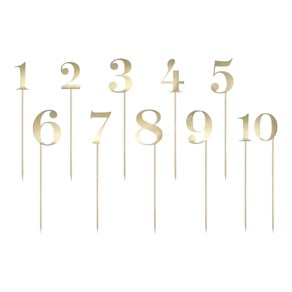 Los números de la tabla de oro del 1 al 10