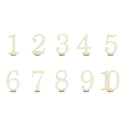 Números de tablas de madera del 1 al 10