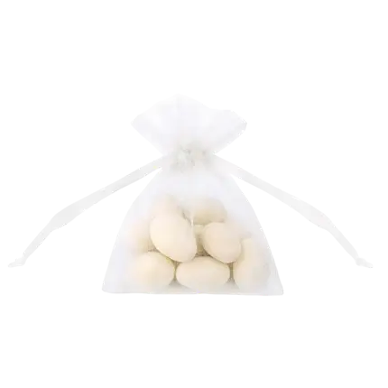Paquete de 20 bolsas de organza blanca