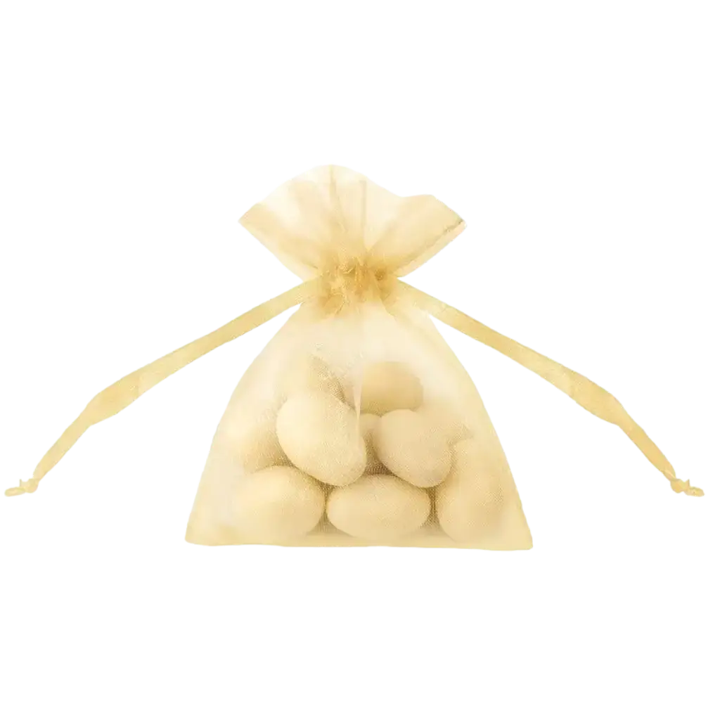 Paquete de 20 bolsas de organza de oro