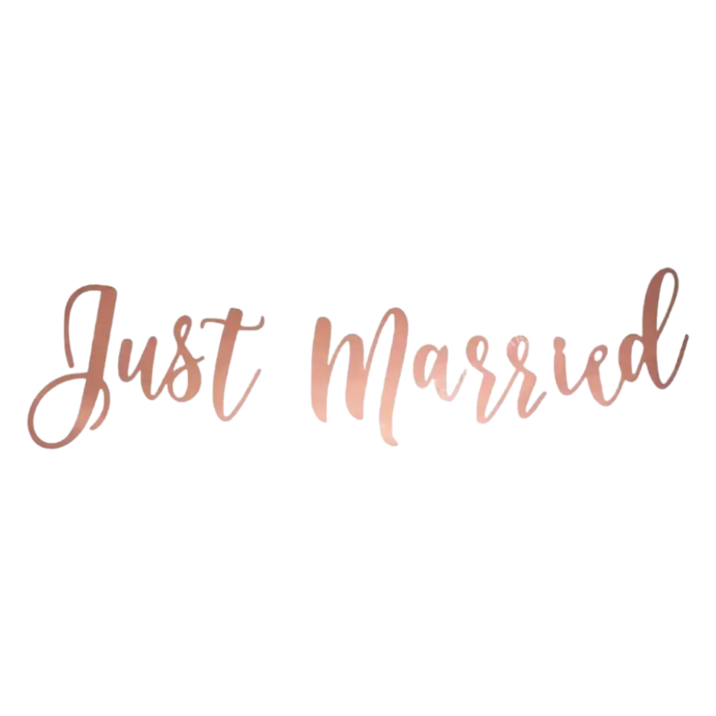 Just Married Banner, oro rosa