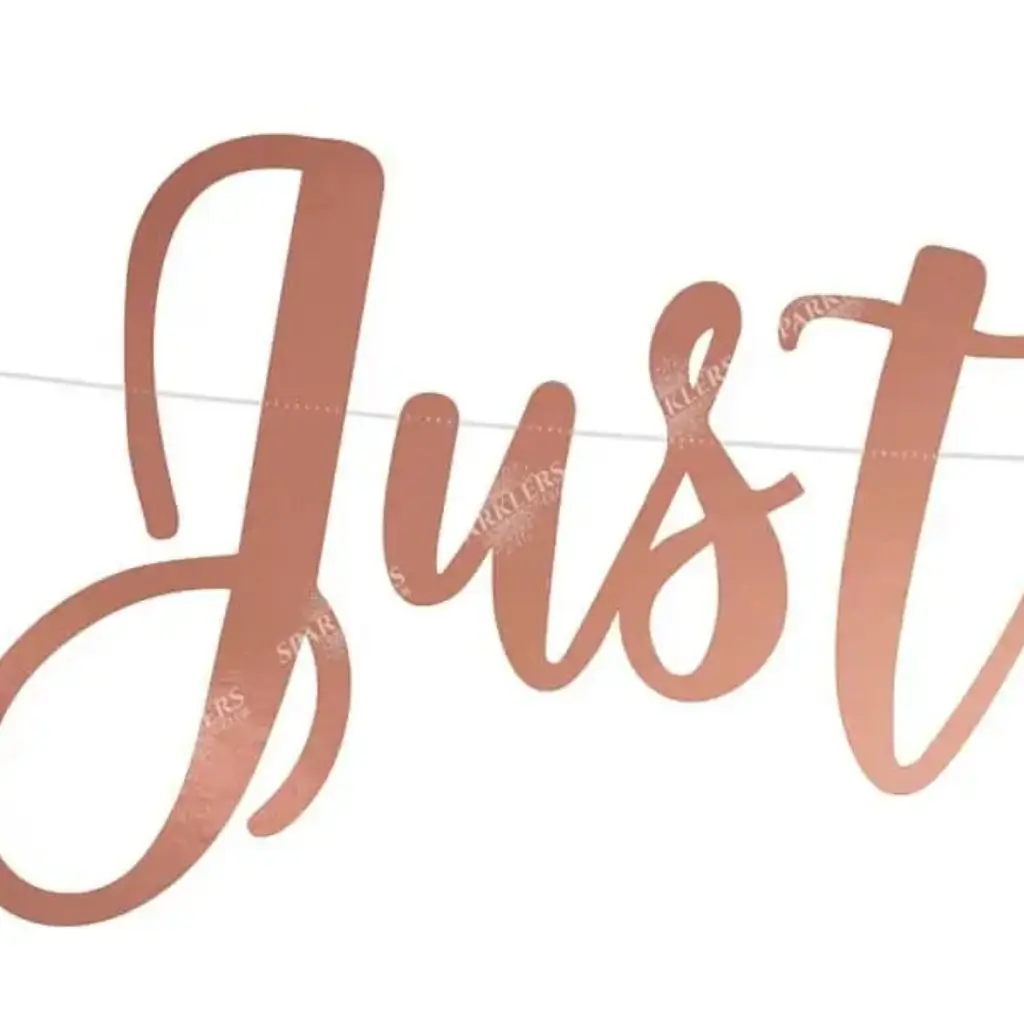 Just Married Banner, oro rosa