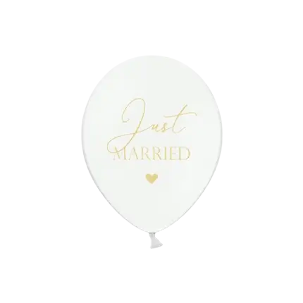 Globos de 30cm, Just Married, Puro Pastel Blanco Set de 50