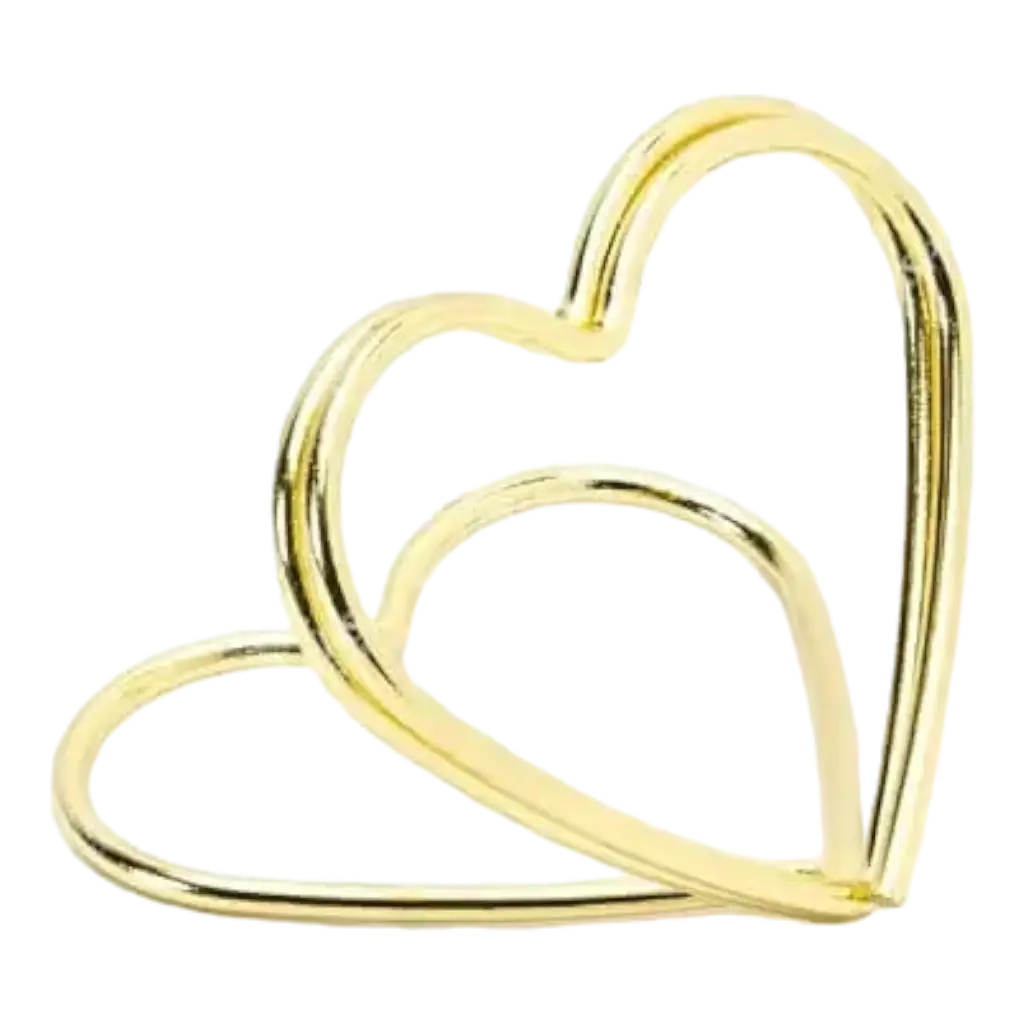 Juego de 10 tarjeteros Corazones, oro, 2,5 cm