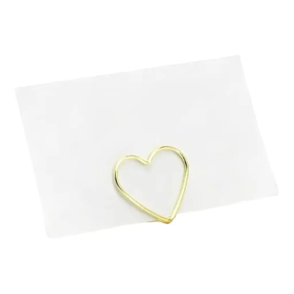 Juego de 10 tarjeteros Corazones, oro, 2,5 cm