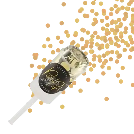 Confettis push pop gold