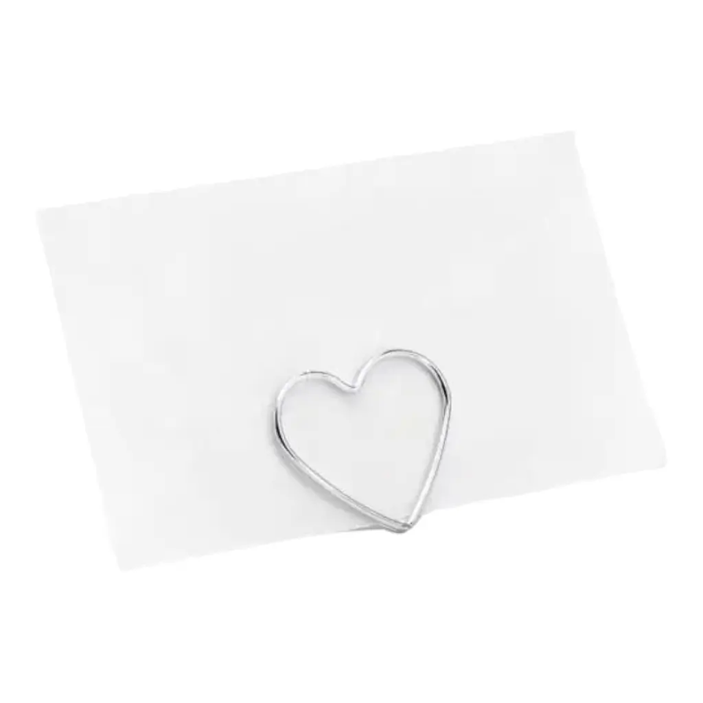 Juego de 10 tarjeteros Corazones, plata, 2,5 cm