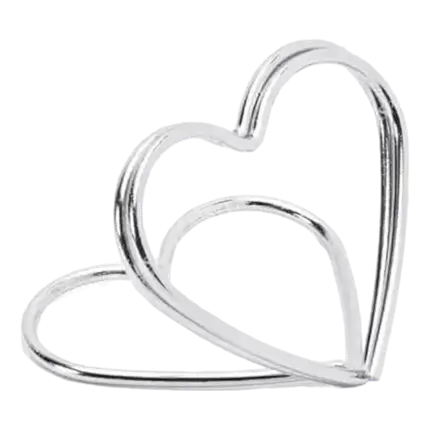 Juego de 10 tarjeteros Corazones, plata, 2,5 cm