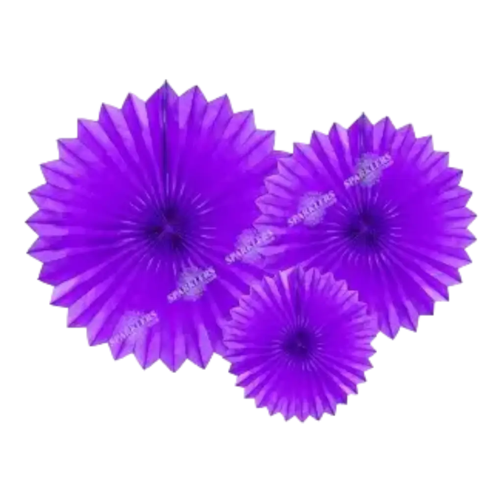 Rosetas decorativas, violeta, 20-40 cm (3 uds.)