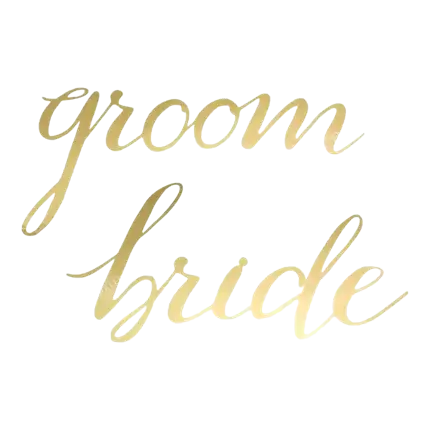 Silla de boda decorativa Novia Novio, Oro