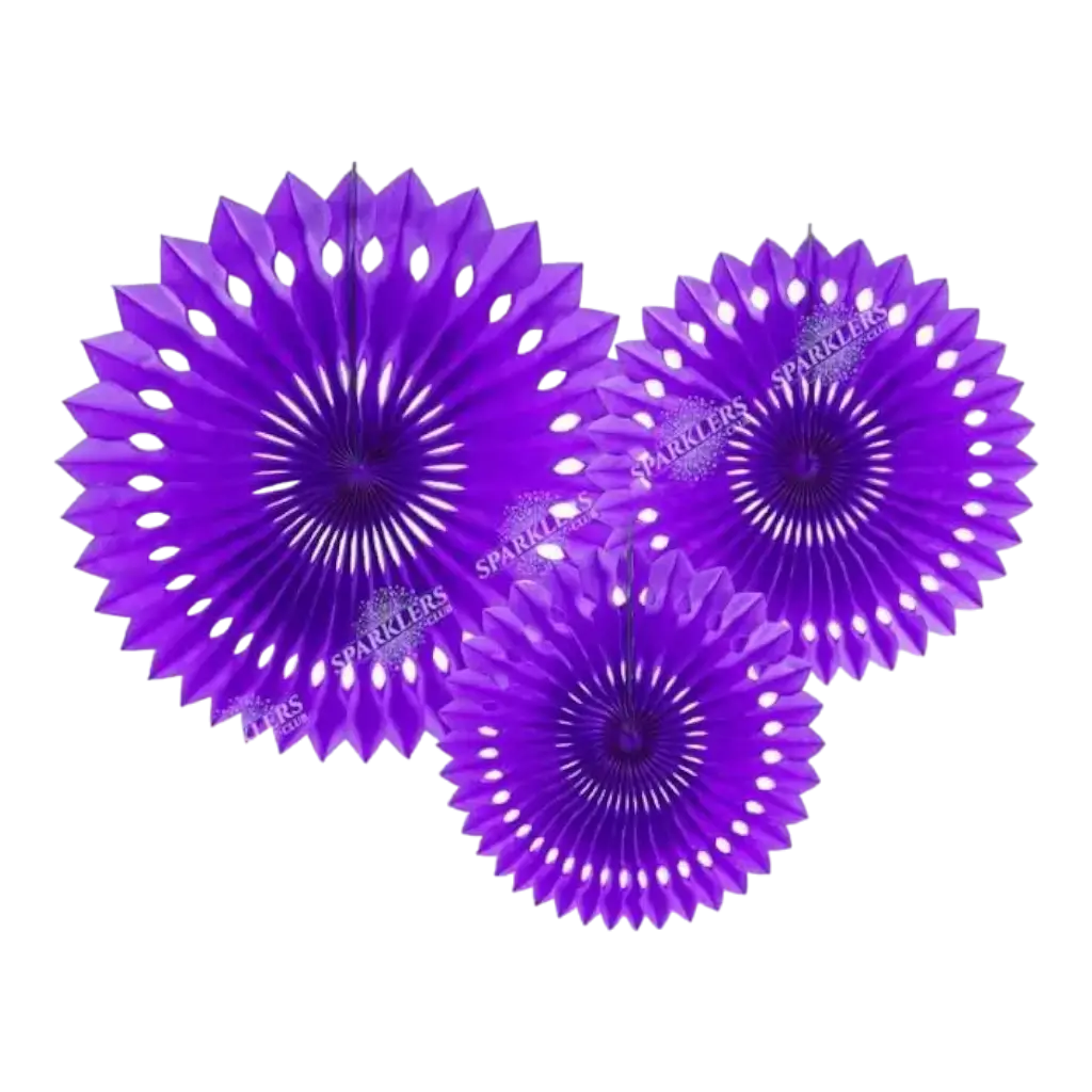Rosetas decorativas, violeta, 20-30 cm (3 uds.)