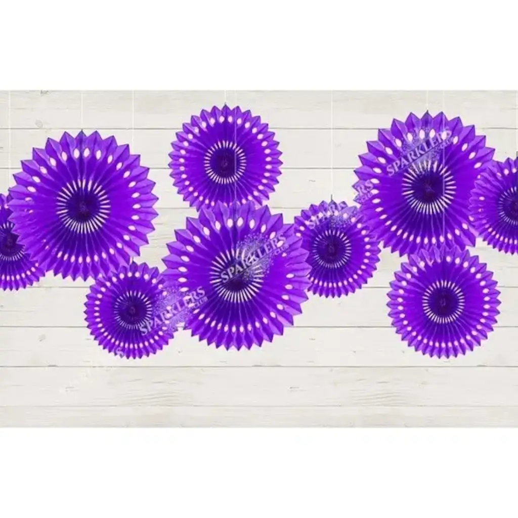 Rosetas decorativas, violeta, 20-30 cm (3 uds.)