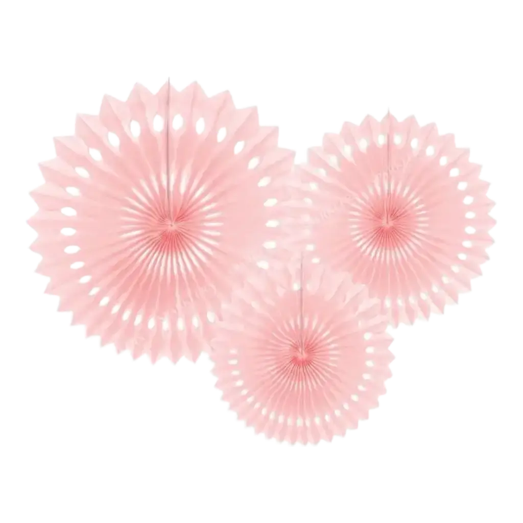 Rosetas decorativas, rosa claro, 20-30 cm (Lote de 3)