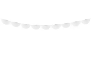 Guirnalda de telas de rosetas blancas de 3 metros