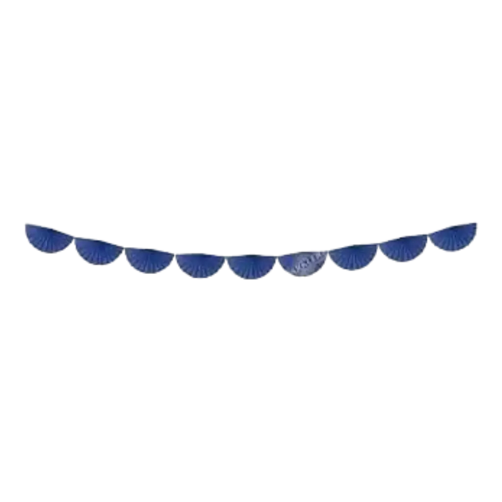 Guirnalda de tejidos de rosetas azules 3 metros