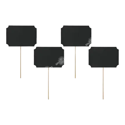 Marcador de mesa en palos y marco negro (juego de 4)