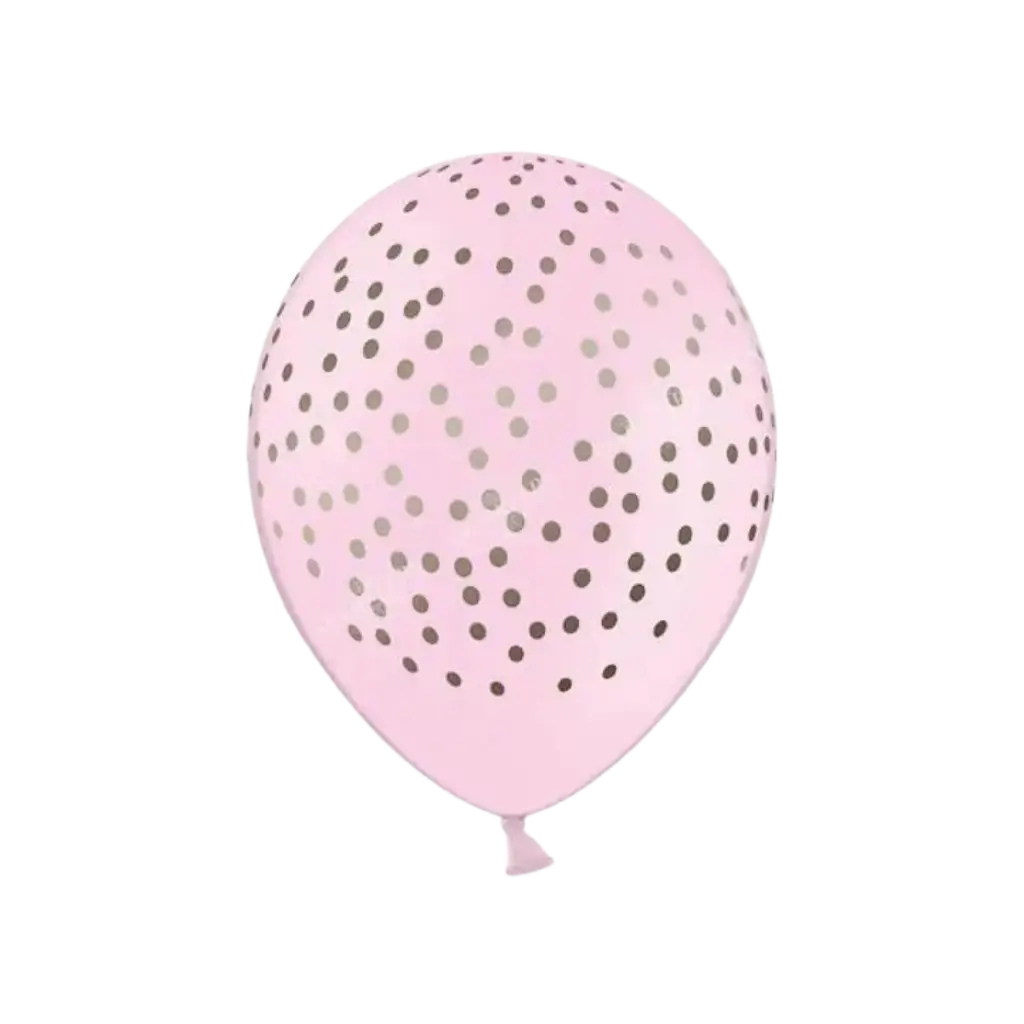 Paquete de 50 globos rosados con patrón redondo de oro