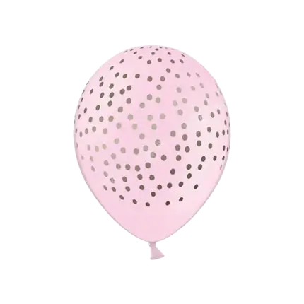 Paquete de 50 globos rosados con patrón redondo de oro