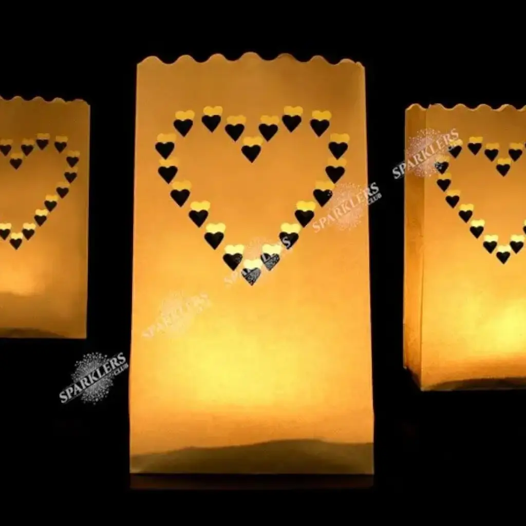 Linterna de velas de boda con corazones x10