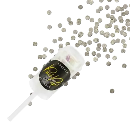 Confettis push pop silver