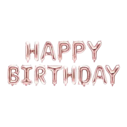Feliz Cumpleaños Globo Gigante 340x35cm Oro Rosado