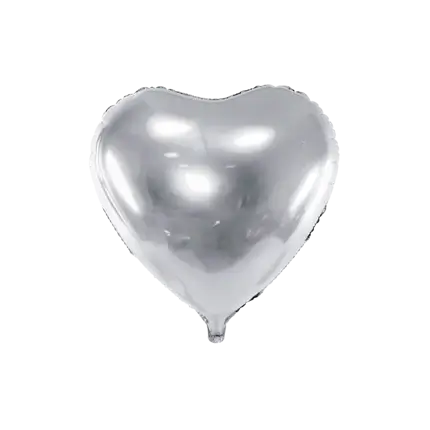 Globo Corazón Plata metálica 61cm