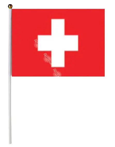 Lote de 12 banderas suizas 14x21cm