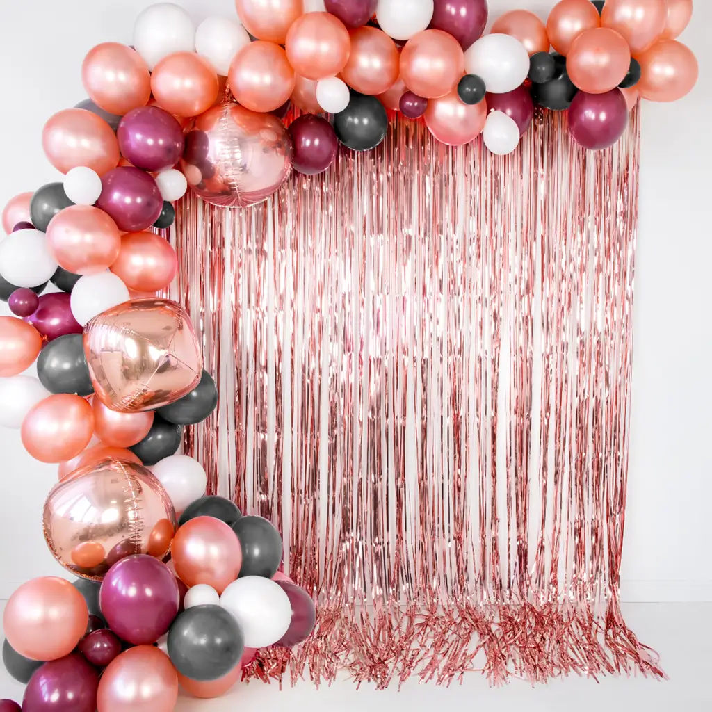 Paquete de 100 globos metálicos de oro rosa
