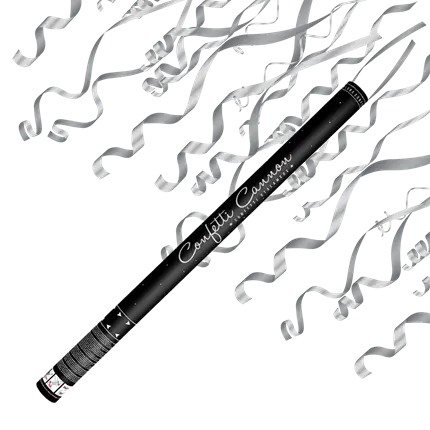 Pistolas de confeti 80 CM Streamer de plata