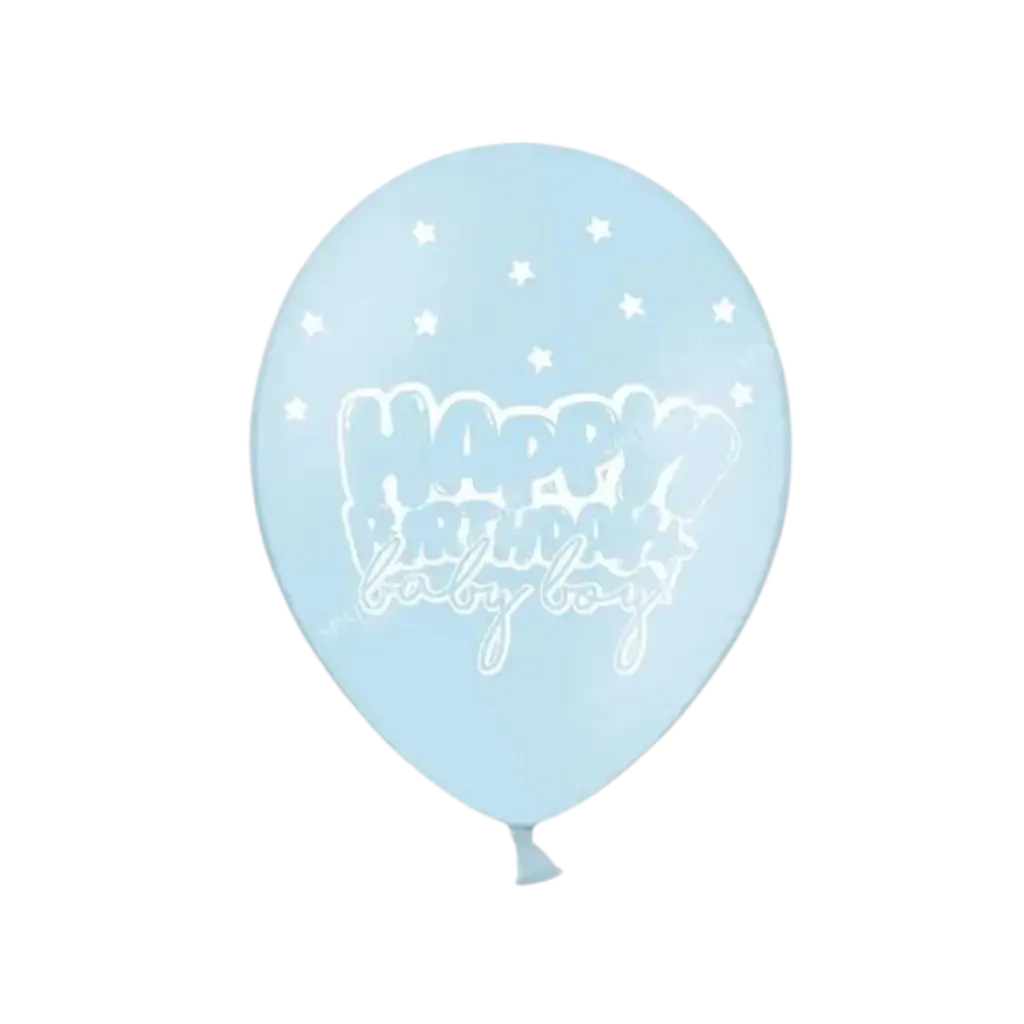 Paquete de 10 globos azules "FELIZ CUMPLEAÑOS NIÑO".