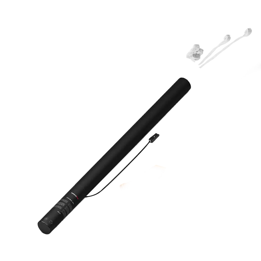 Pistola eléctrica de confeti Streamer blanco 80 cm