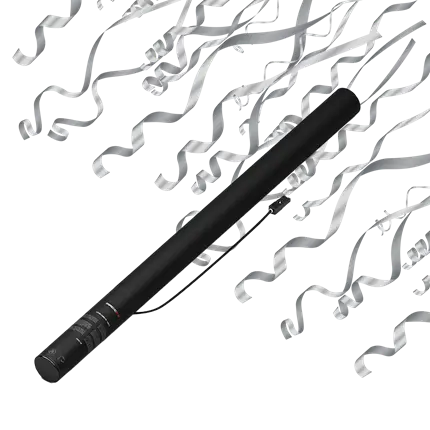 Pistola eléctrica de confeti Streamer Plata Metálica 80cm